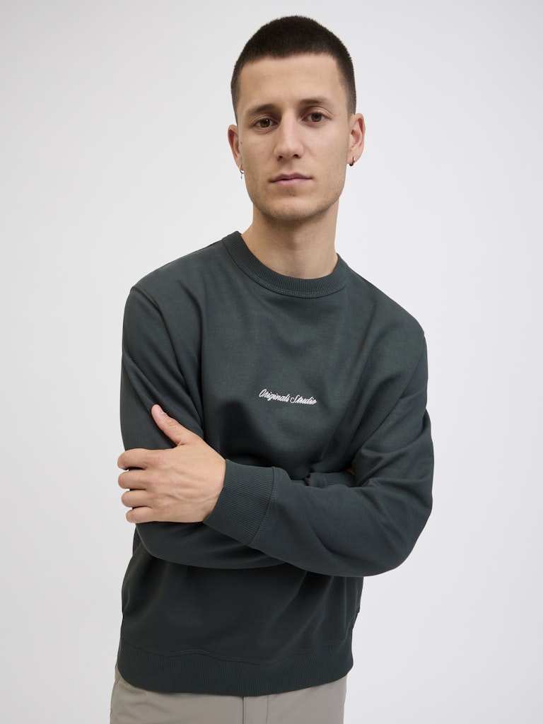 Jornorrebro Emb Sweat Crew Noos - Donkergroen
