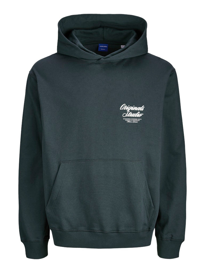 Jornorrebro Typo Back Sweat Hood Sn - Donkergroen