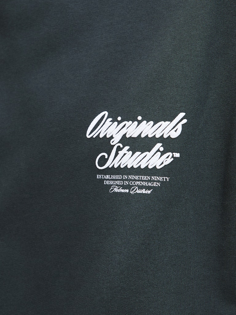 Jornorrebro Typo Back Sweat Hood Sn - Donkergroen
