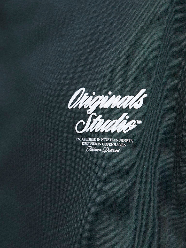 Jornorrebro Typo Back Sweat Hood Sn - Donkergroen