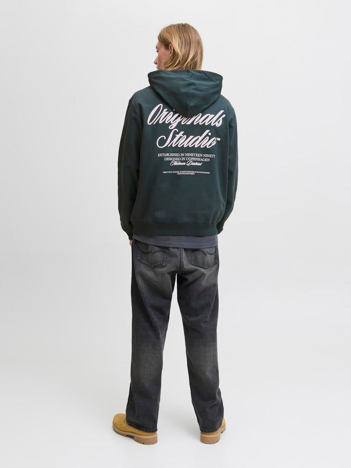 Jornorrebro Typo Back Sweat Hood Sn - Donkergroen