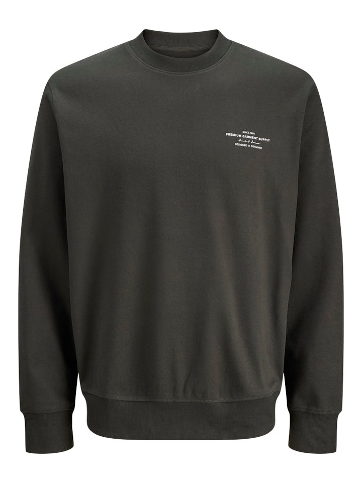 Jprblachad Branding Sweat Crew Neck Ln - Donkergroen