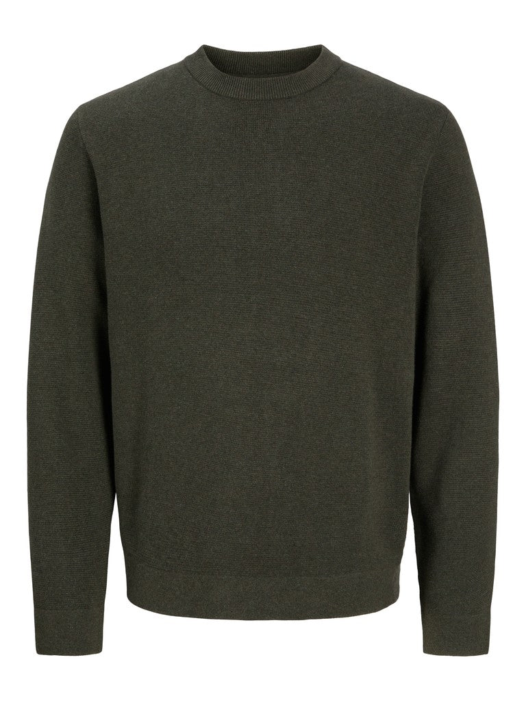 Jprblamilano Stitch Knit Crew Neck Sn - Donkergroen