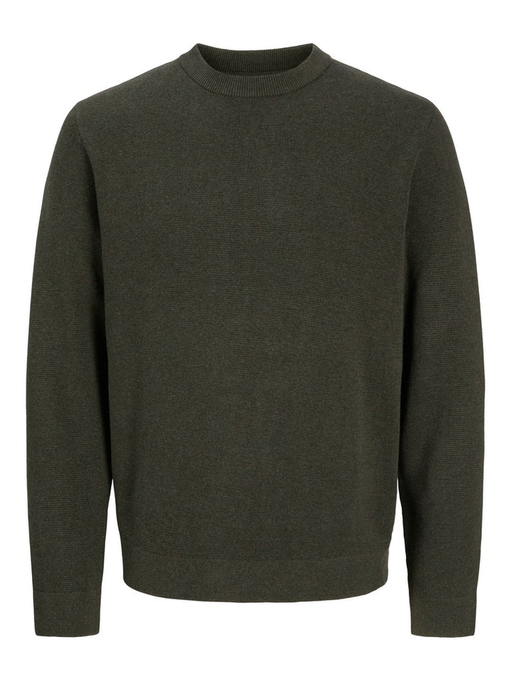 Jprblamilano Stitch Knit Crew Neck Sn - Donkergroen