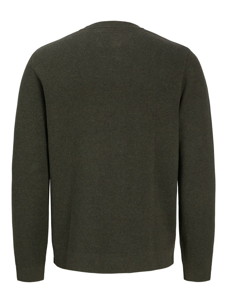 Jprblamilano Stitch Knit Crew Neck Sn - Donkergroen