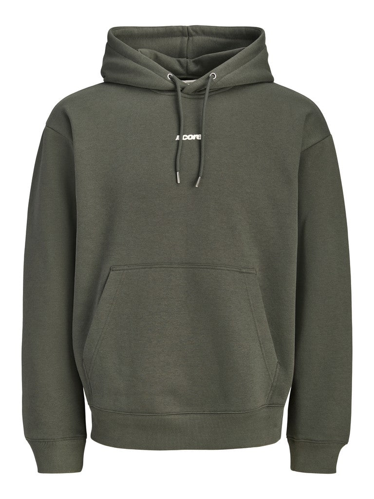 Jcoclub Back Script Print Sweat Hood Sn - Donkergroen