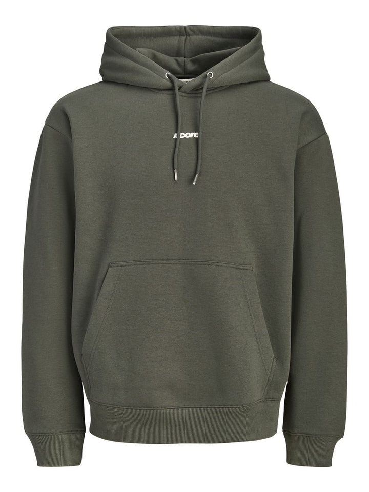 Jcoclub Back Script Print Sweat Hood Sn - Donkergroen