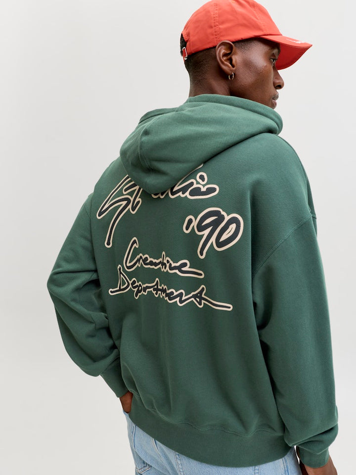 Jornostalgia Typo Sweat Hood - Groen
