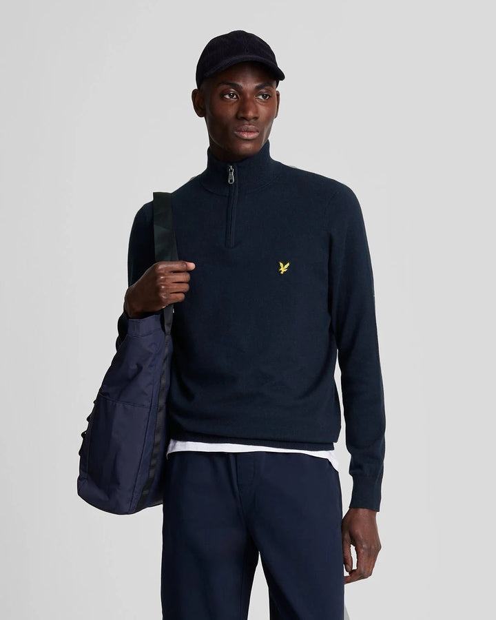 Loop Back Quarter Zip Sweat - Blauw