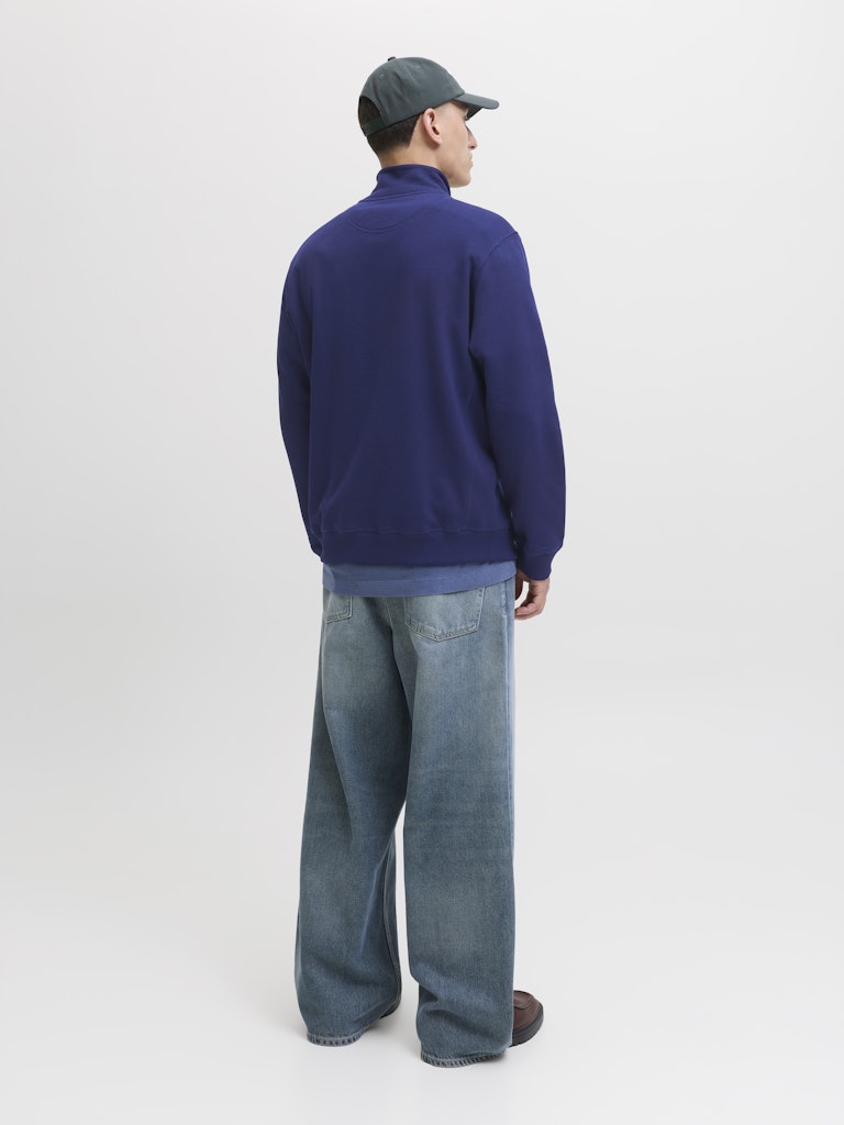 12282899jornorrebro Sweat Quarter Zip Hn N - Blauw