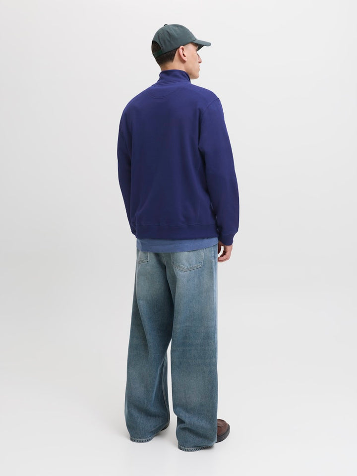 12282899jornorrebro Sweat Quarter Zip Hn N - Blauw