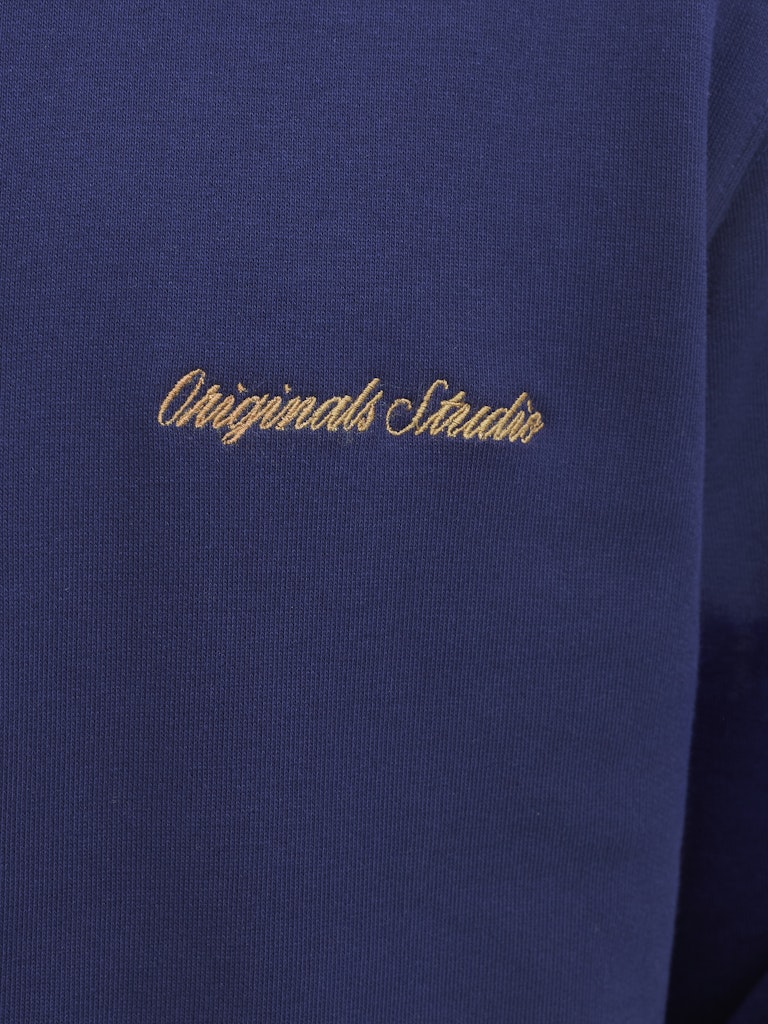 12282899jornorrebro Sweat Quarter Zip Hn N - Blauw