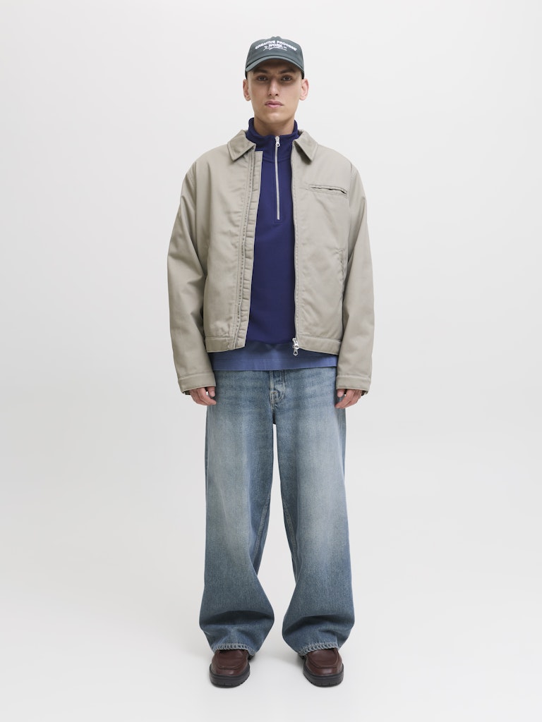 12282899jornorrebro Sweat Quarter Zip Hn N - Blauw