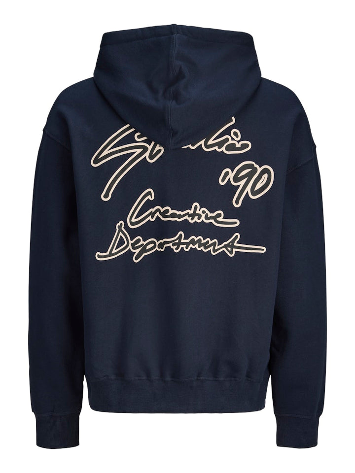 Jornostalgia Typo Sweat Hood - Navy