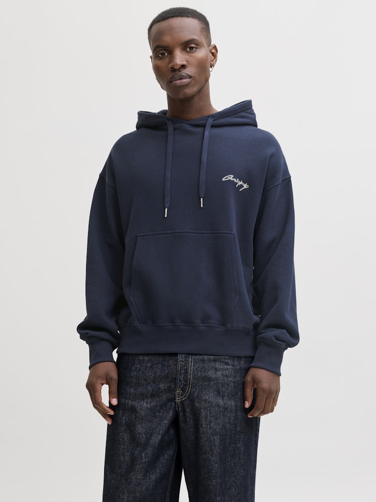 Jornostalgia Typo Sweat Hood - Navy