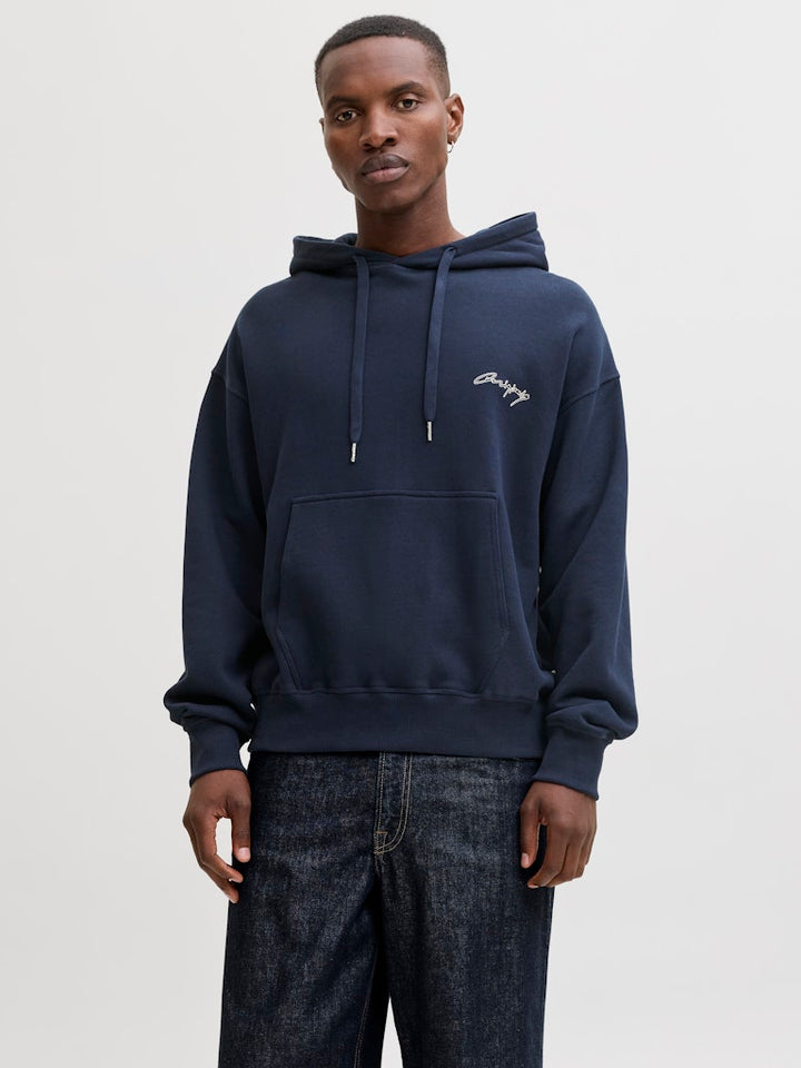 Jornostalgia Typo Sweat Hood - Navy