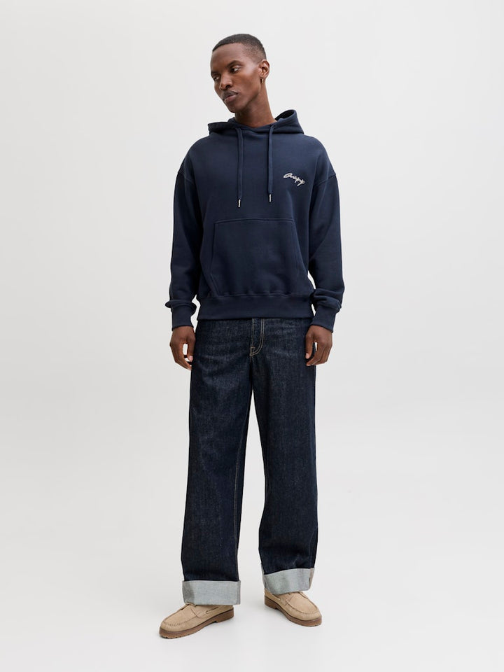 Jornostalgia Typo Sweat Hood - Navy