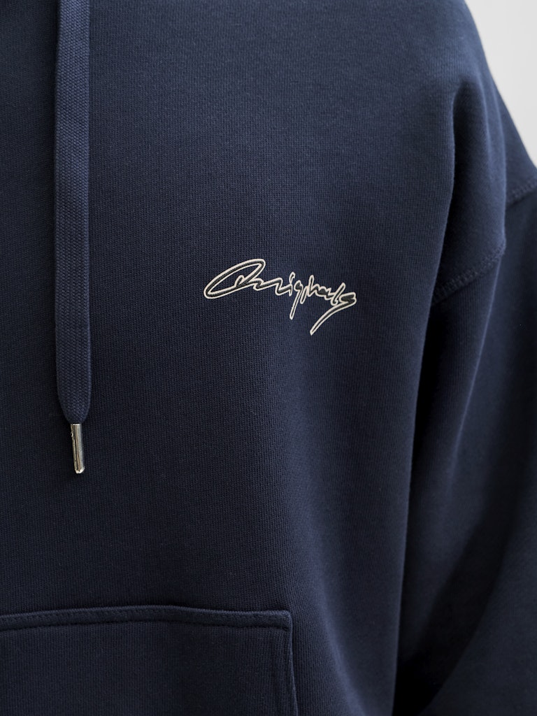 Jornostalgia Typo Sweat Hood - Navy