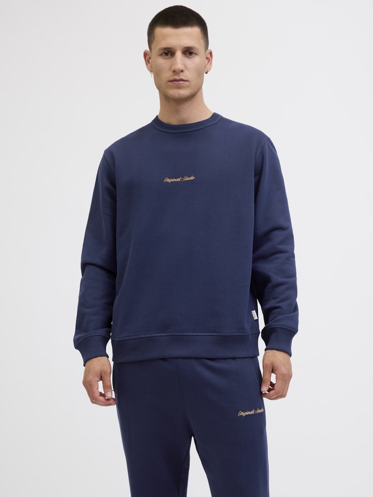 Jornorrebro Emb Sweat Crew Noos - Rafblauw
