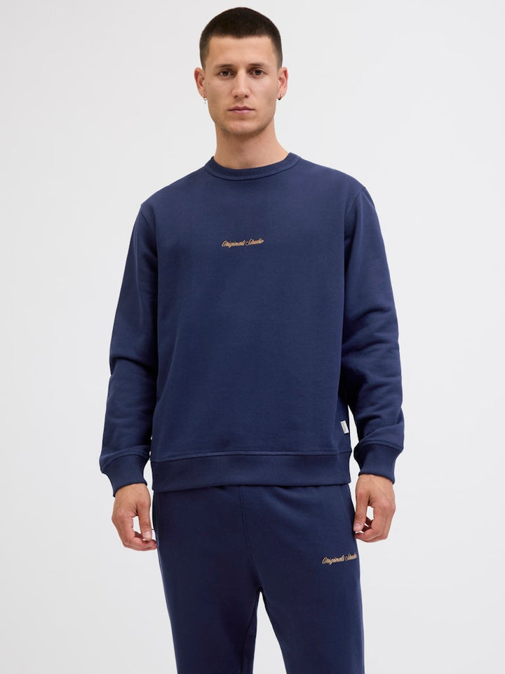 Jornorrebro Emb Sweat Crew Noos - Rafblauw
