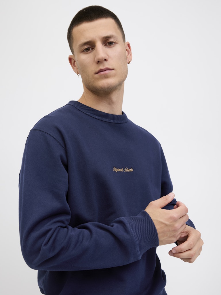 Jornorrebro Emb Sweat Crew Noos - Rafblauw