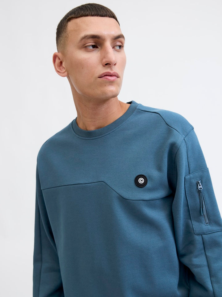 Jcojoe Sweat Crew Neck Smu - Rafblauw