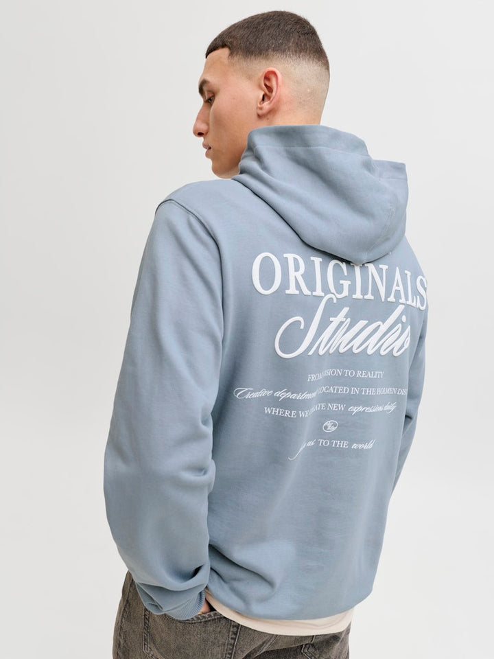 Jornorrebro Typo Back Sweat Hood Sn - Rafblauw