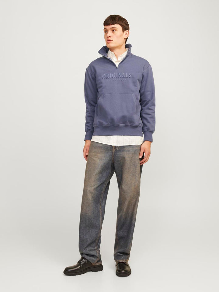 Jorfrederiksberg Sweat Quarter Zip - Rafblauw