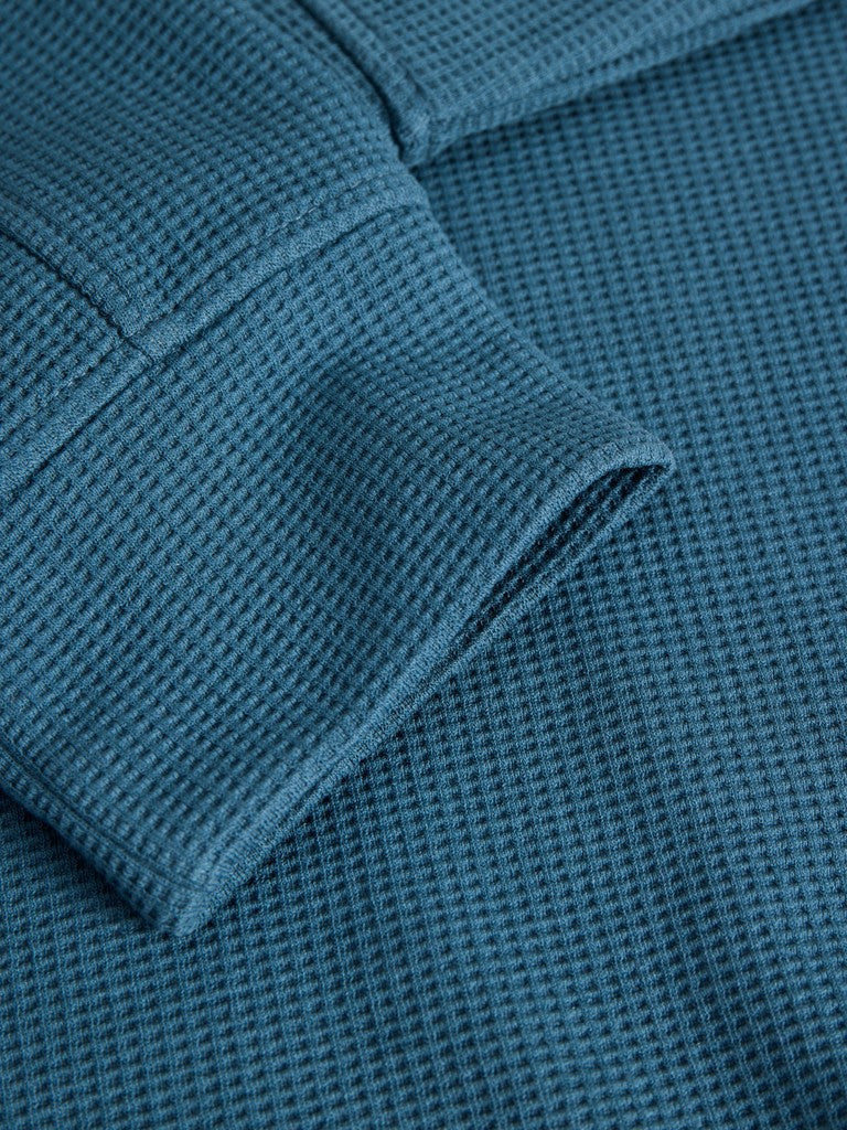 Jcofusion Waffle Brand Sweat Crew Neck - Petrol Blauw