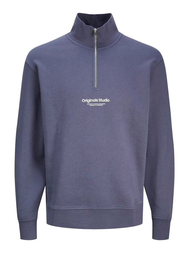 Jorvesterbro Sweat Quarter Zip Hn N - Petrol Blauw