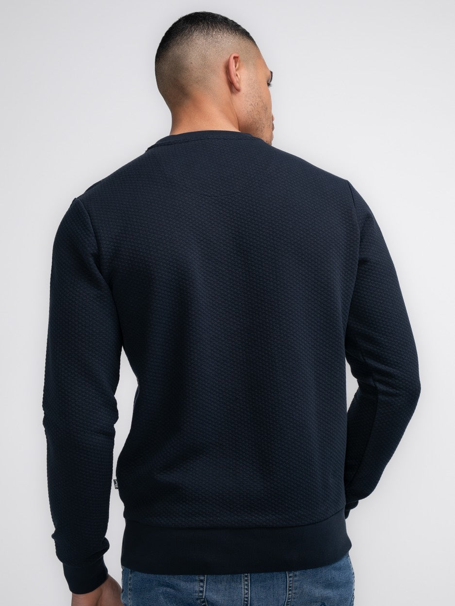 M-3040-swr332  Sweater Round Neck - Navy