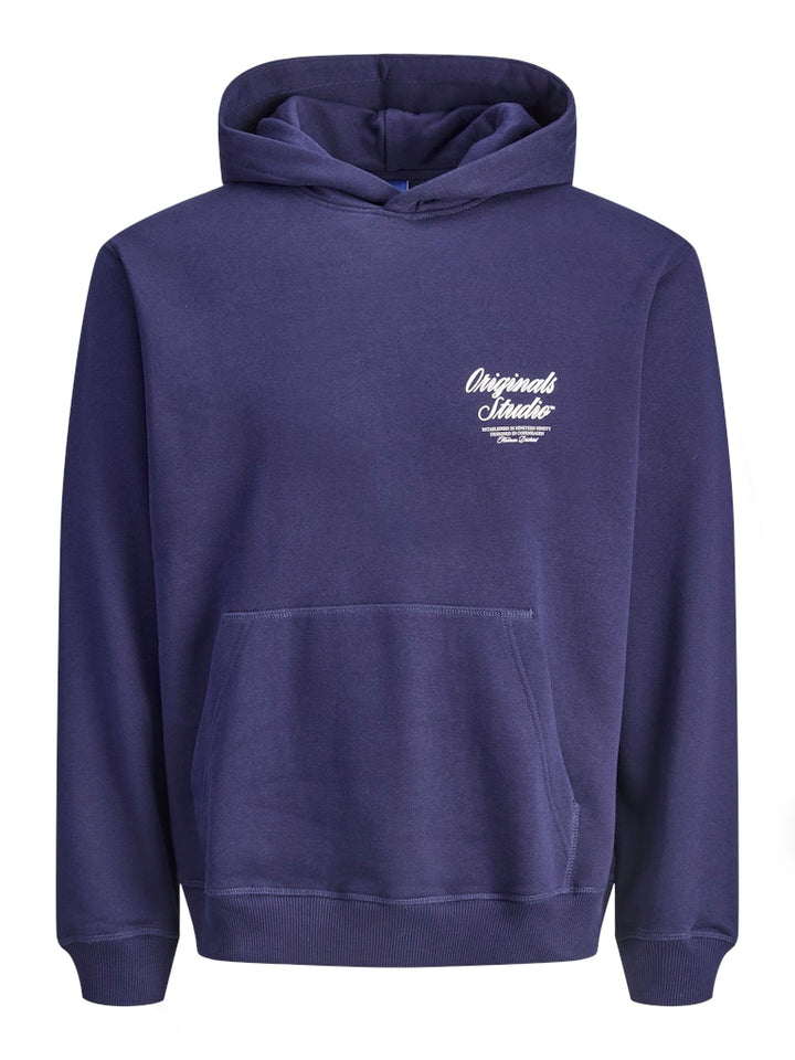 Jornorrebro Typo Back Sweat Hood Sn - Navy
