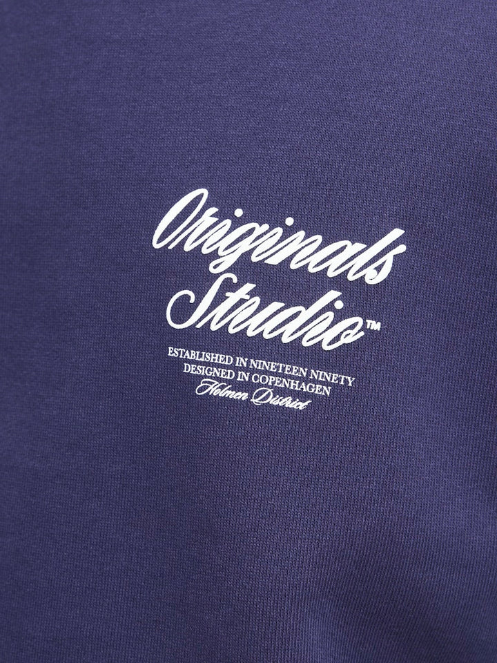 Jornorrebro Typo Back Sweat Hood Sn - Navy