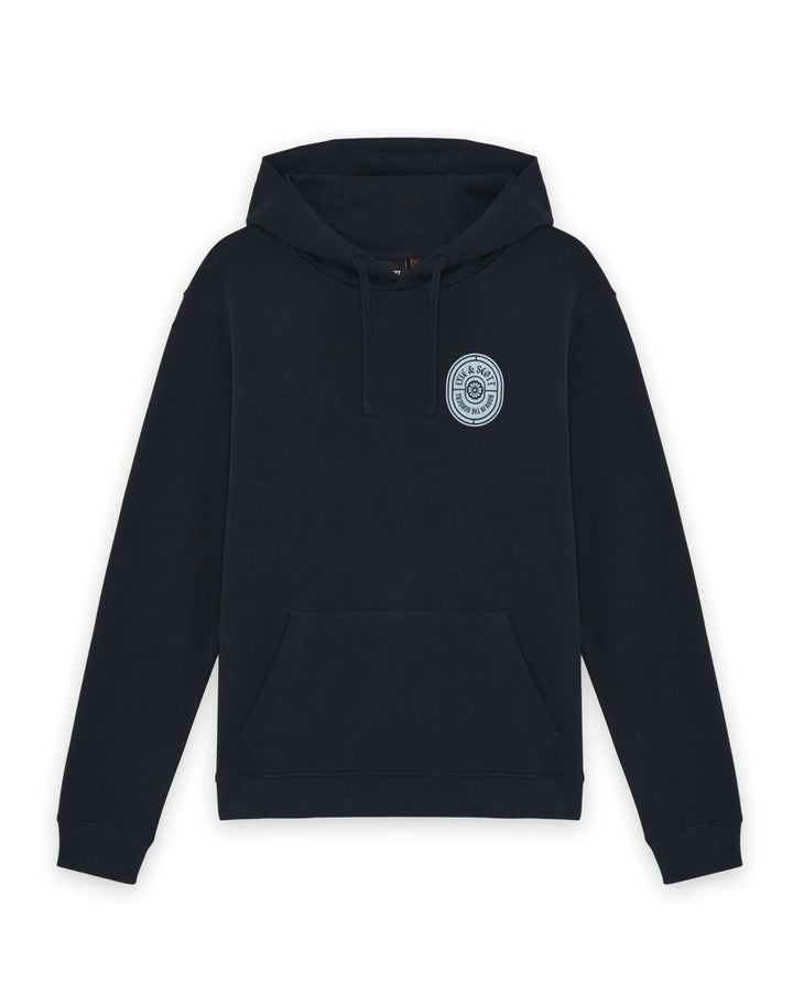 Borders Lable Grafic Hoodie - Navy
