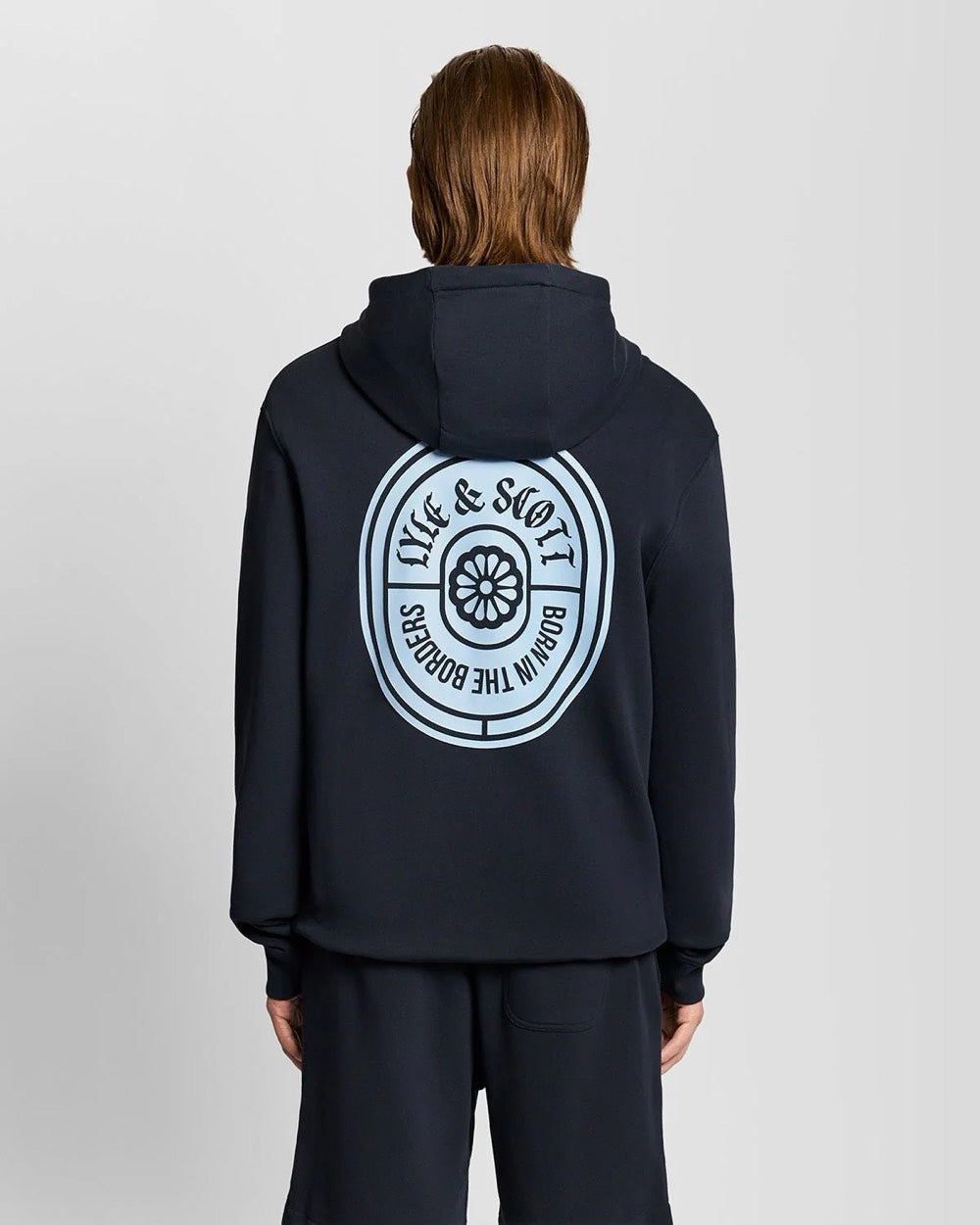 Borders Lable Grafic Hoodie - Navy