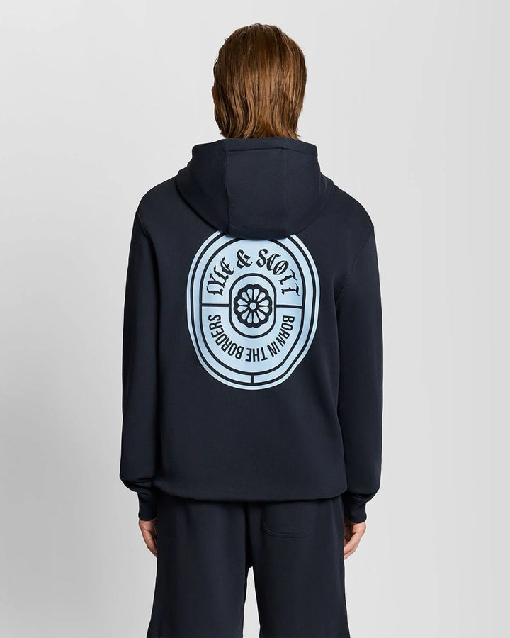 Borders Lable Grafic Hoodie - Navy
