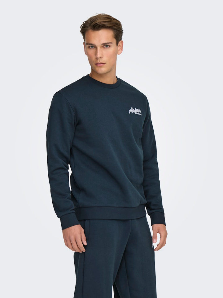 Onsceres Ski Ls Reg Crew Swe Cs - Navy