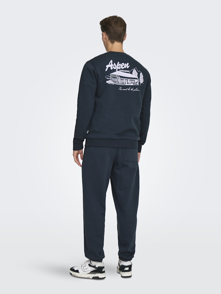 Onsceres Ski Ls Reg Crew Swe Cs - Navy