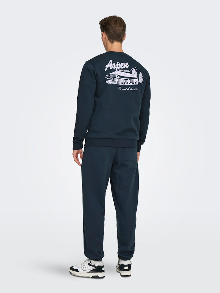 Onsceres Ski Ls Reg Crew Swe Cs - Navy
