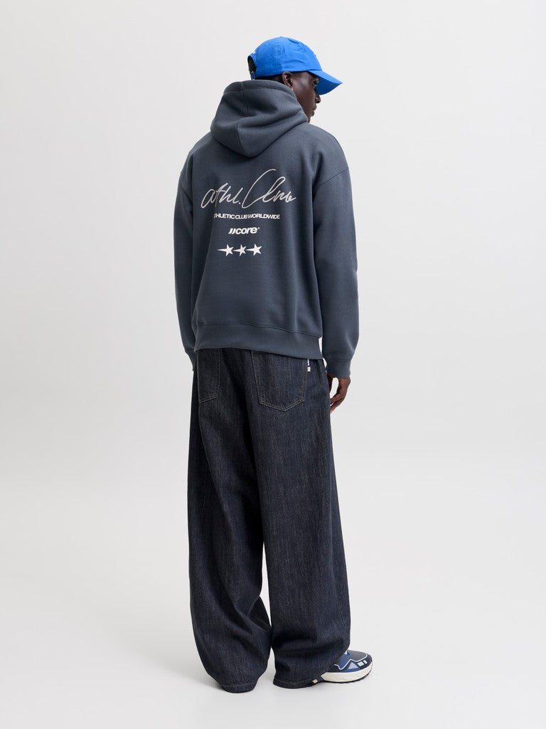 Jcoclub Back Script Print Sweat Hood Sn - Navy