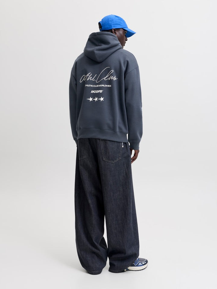 Jcoclub Back Script Print Sweat Hood Sn - Navy
