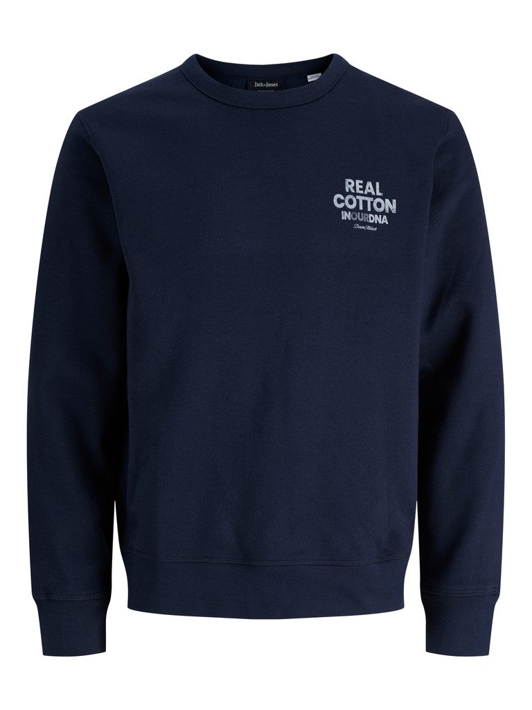 Jjedover Graphic Sweat Crew - Navy
