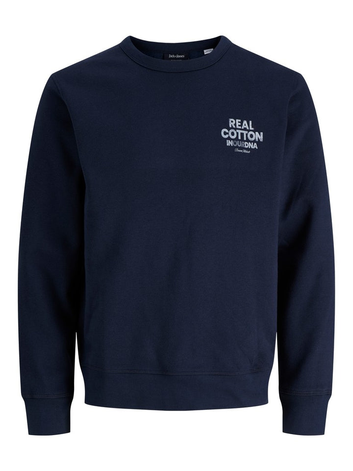 Jjedover Graphic Sweat Crew - Navy