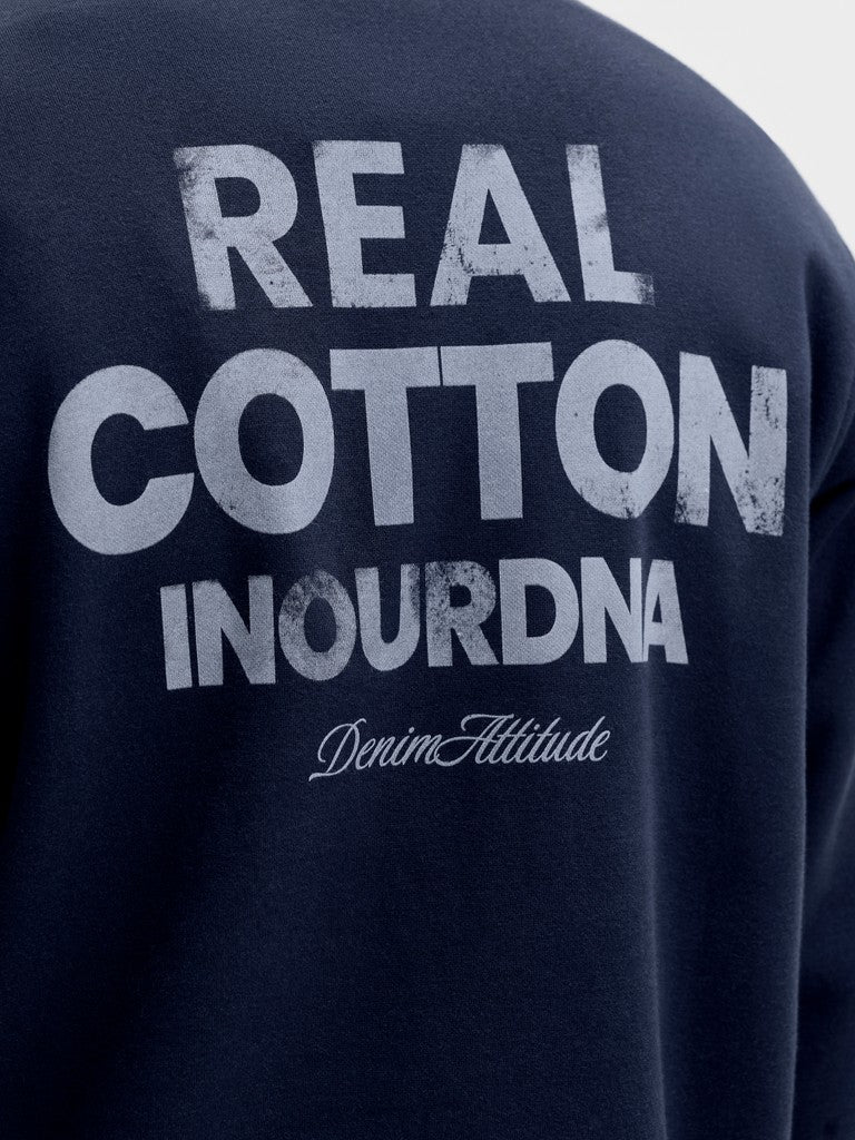 Jjedover Graphic Sweat Crew - Navy