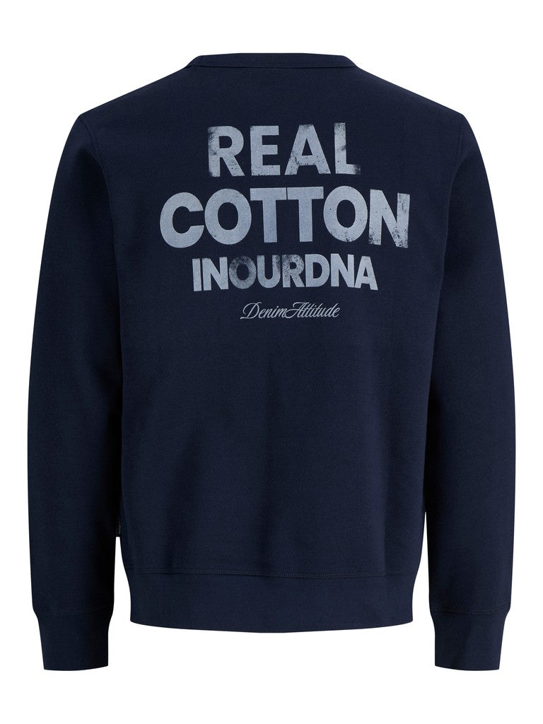 Jjedover Graphic Sweat Crew - Navy