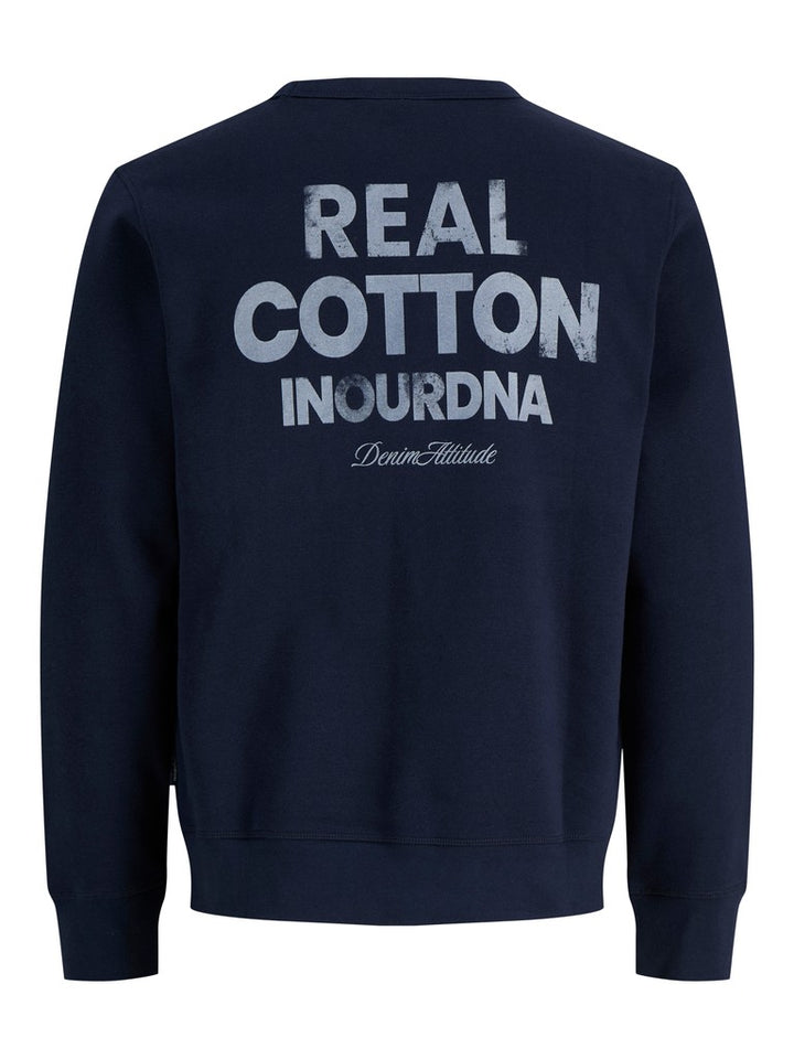 Jjedover Graphic Sweat Crew - Navy