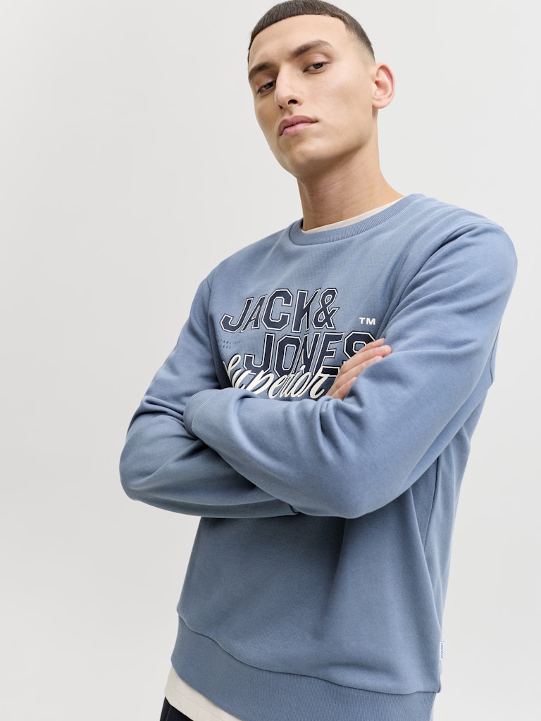 Jjelogo Sweat Crew Neck - Blauw Melee