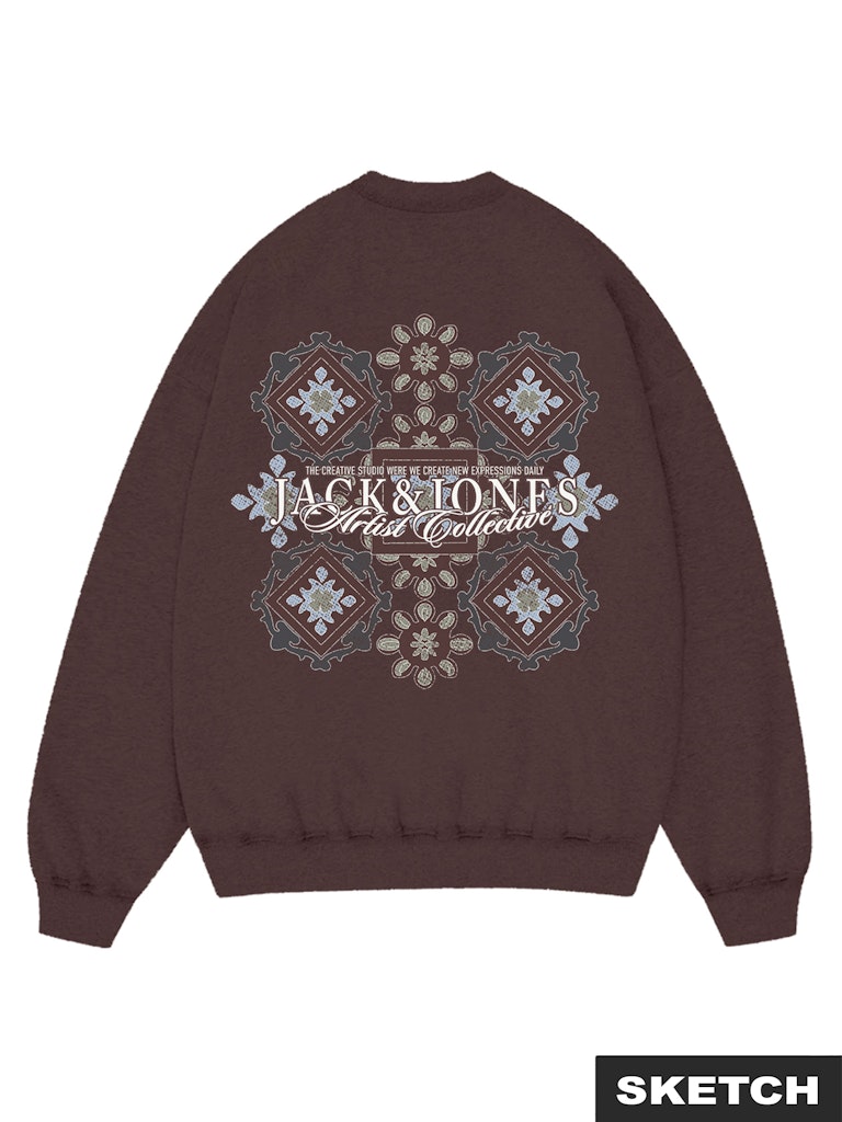 Jorbleecker Aop Box Sweat Crew Neck - Bordeaux