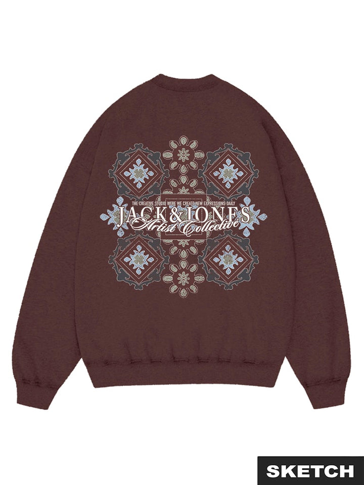 Jorbleecker Aop Box Sweat Crew Neck - Bordeaux