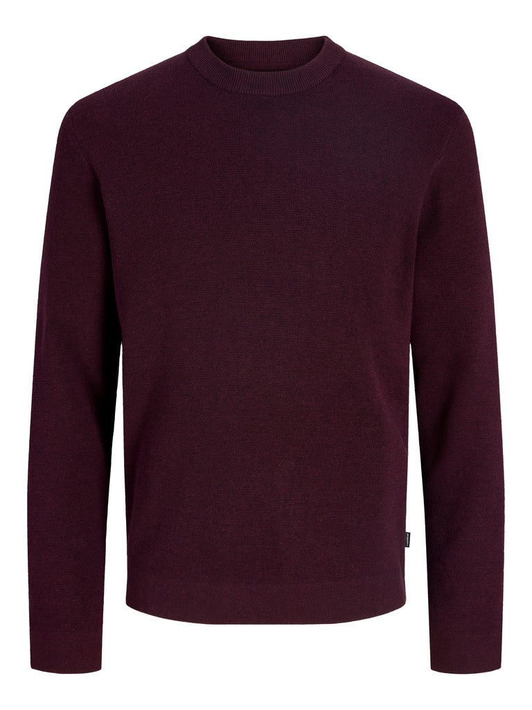 Jprblamilano Stitch Knit Crew Neck Sn - Bordeaux